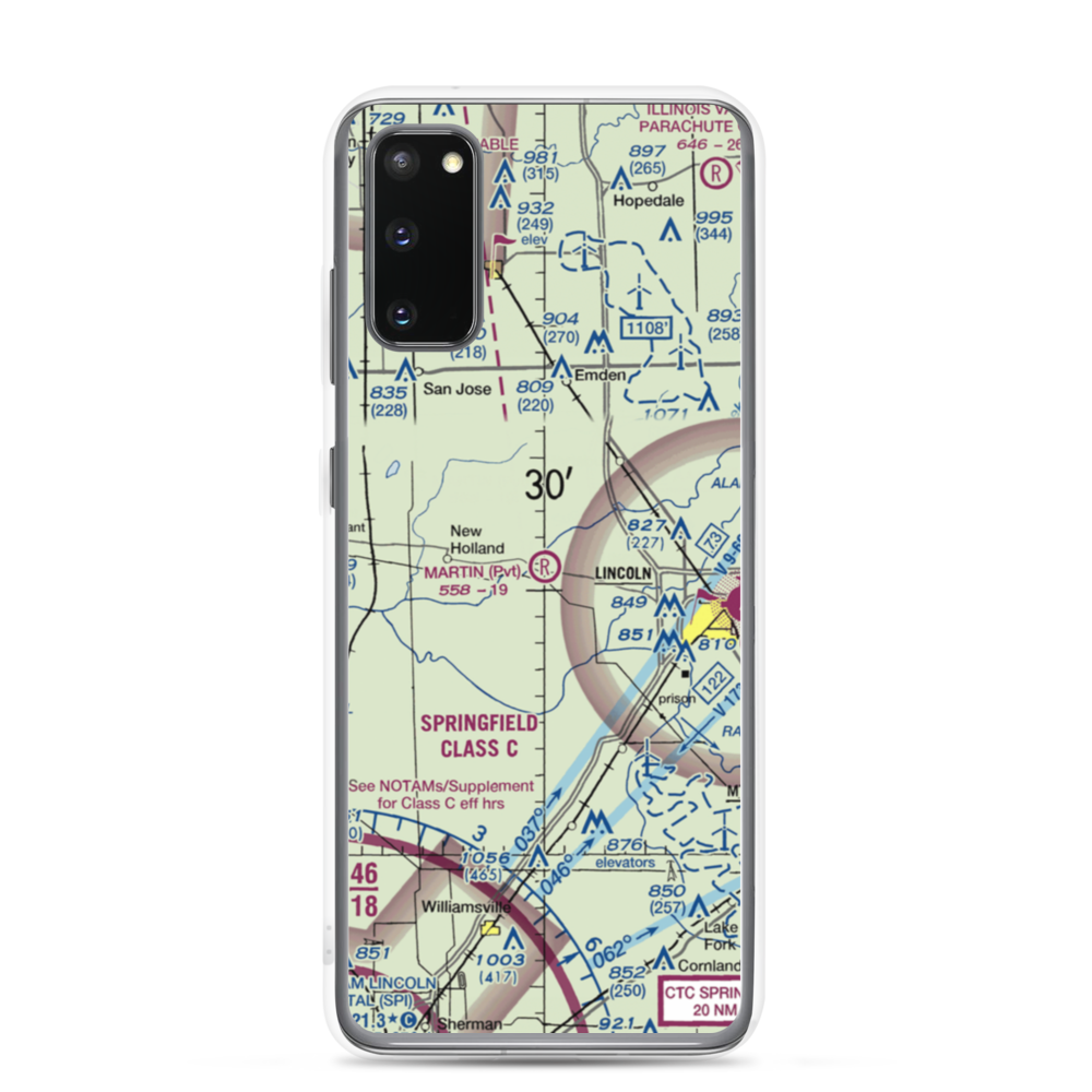 Martin Airport (IL64) VFR Sectional Samsung Case Samsung Galaxy S20 model shown