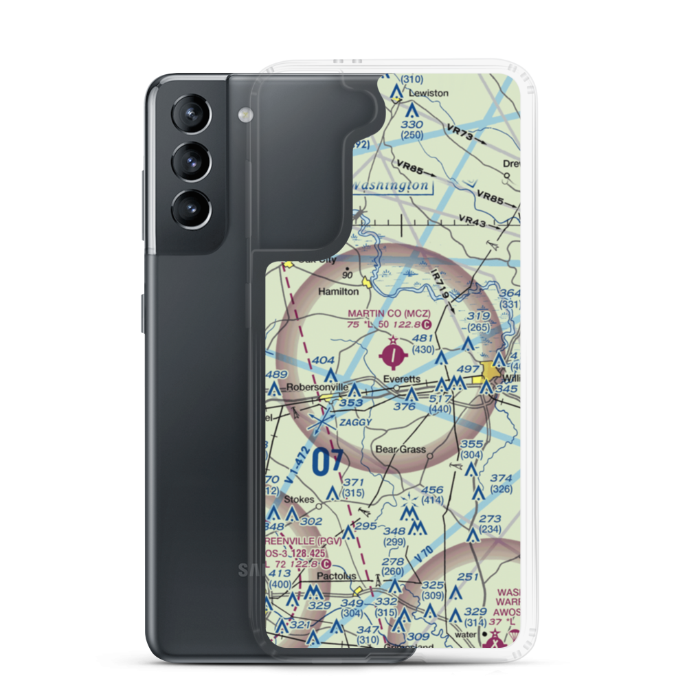 Martin County Airport (MCZ) VFR Sectional Samsung Case Samsung Galaxy S21 model shown