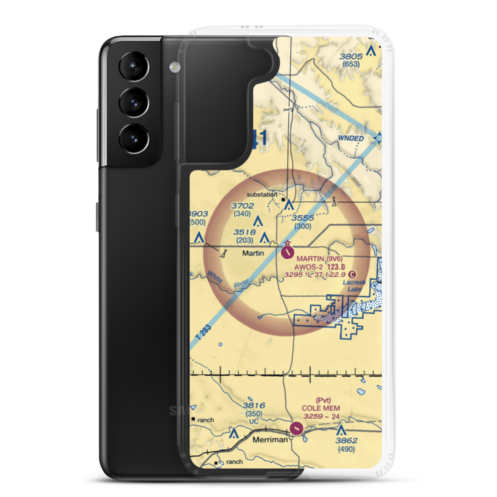 Martin Municipal Airport (9V6) VFR Sectional Samsung Case Samsung Galaxy S21 Plus model shown