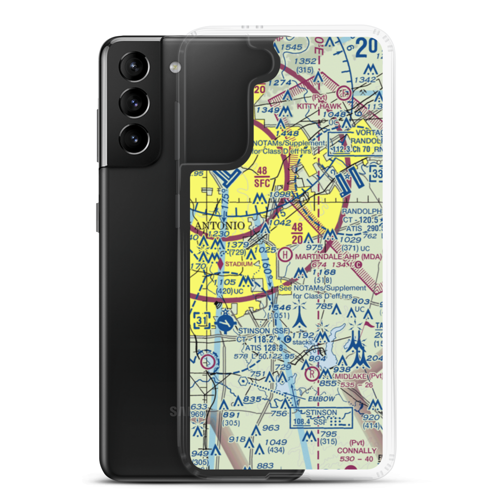 Martindale Army Heliport (MDA) VFR Sectional Samsung Case Samsung Galaxy S21 Plus model shown