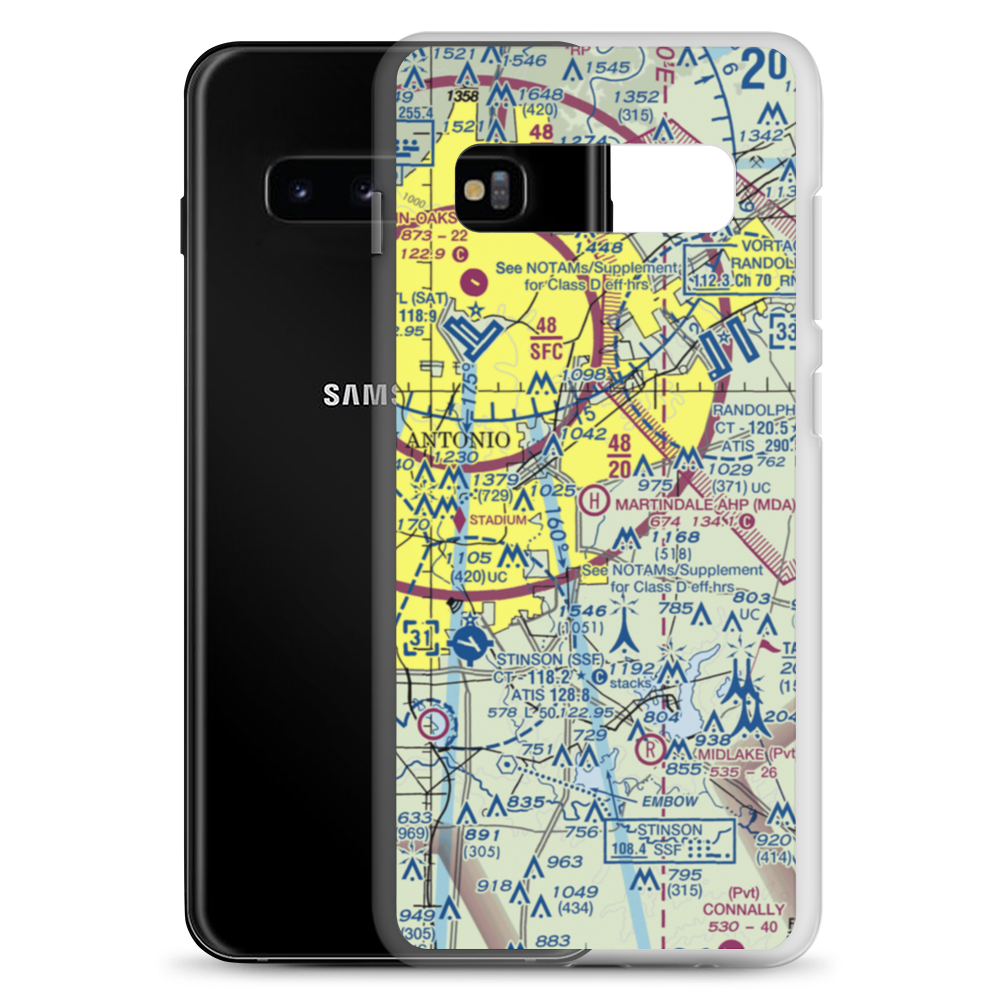 Martindale Army Heliport (MDA) VFR Sectional Samsung Case Samsung Galaxy S10+ model shown