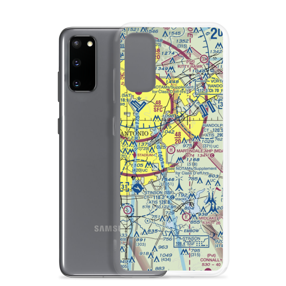 Martindale Army Heliport (MDA) VFR Sectional Samsung Case Samsung Galaxy S20 model shown