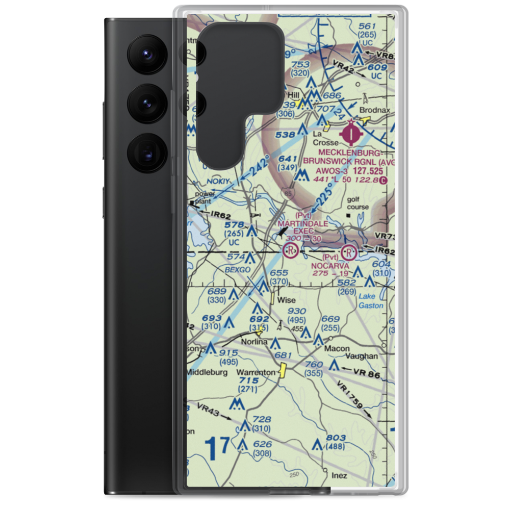 Martindale Executive Airpark (70NC) VFR Sectional Samsung Case Samsung Galaxy S22 Ultra model shown