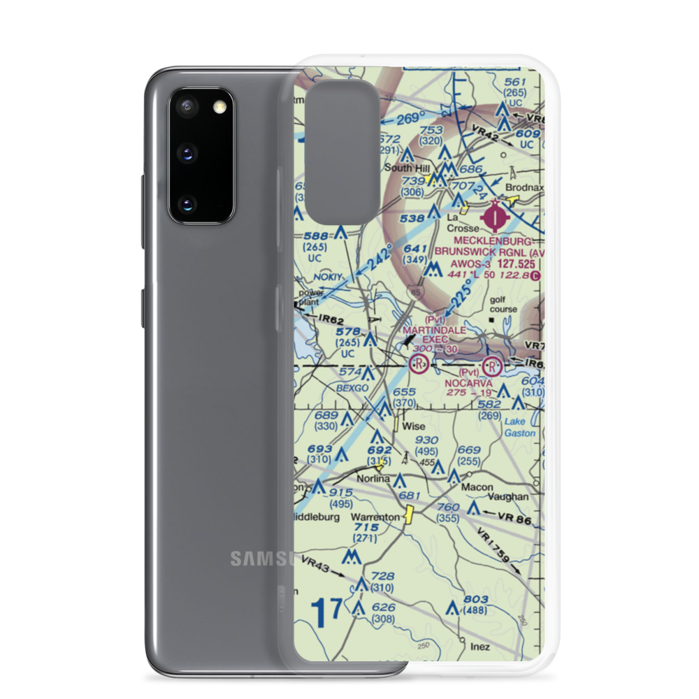 Martindale Executive Airpark (70NC) VFR Sectional Samsung Case Samsung Galaxy S20 model shown