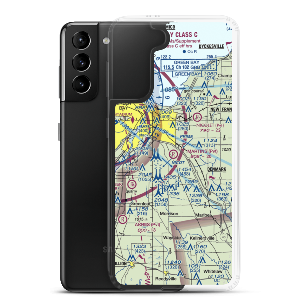 Martins Aerodrome (WI78) VFR Sectional Samsung Case Samsung Galaxy S21 Plus model shown