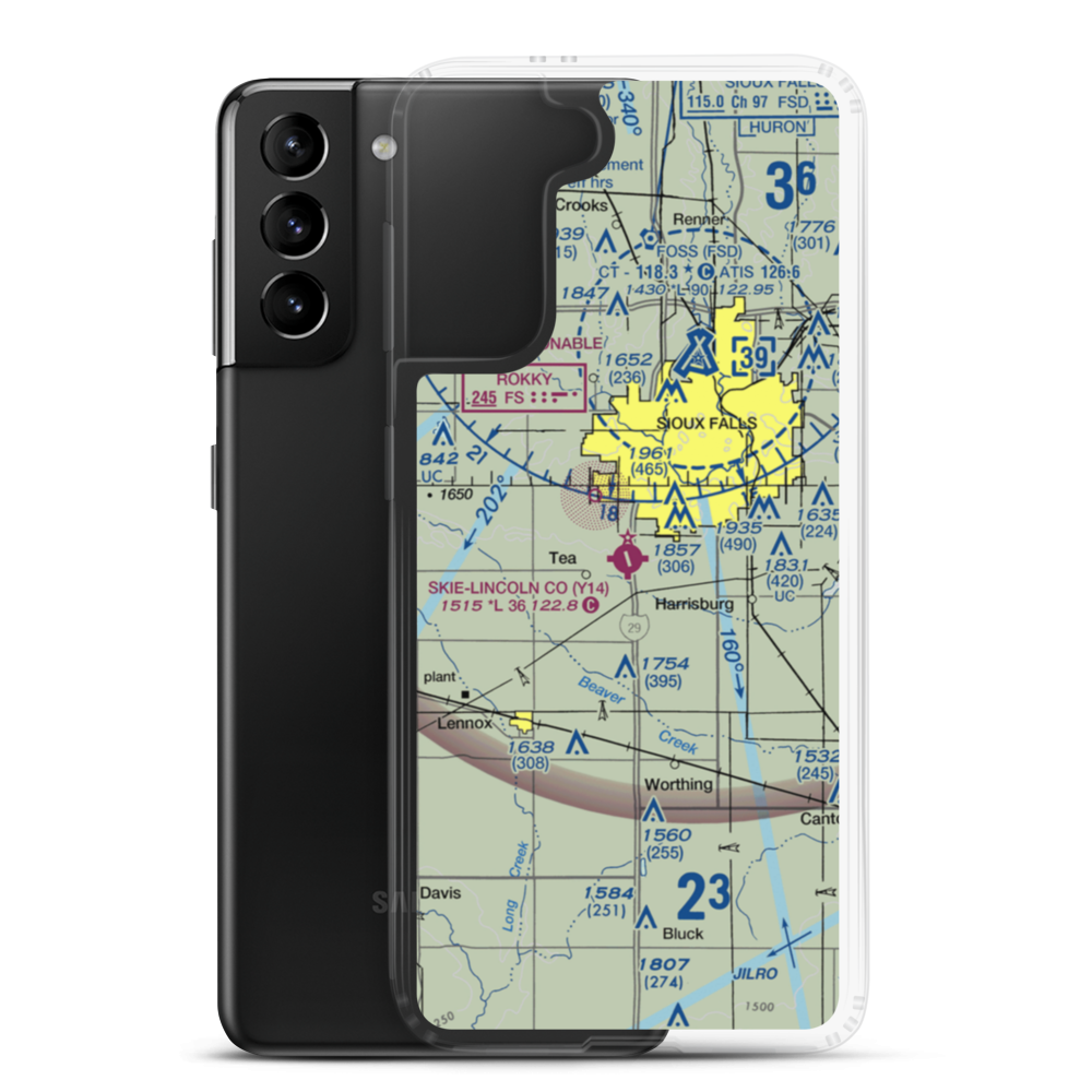 Marv Skie Lincoln County Airport (Y14) VFR Sectional Samsung Case Samsung Galaxy S21 Plus model shown