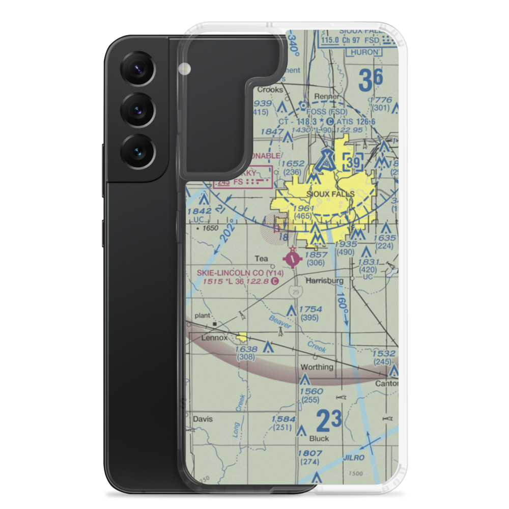 Marv Skie Lincoln County Airport (Y14) VFR Sectional Samsung Case Samsung Galaxy S22 Plus model shown