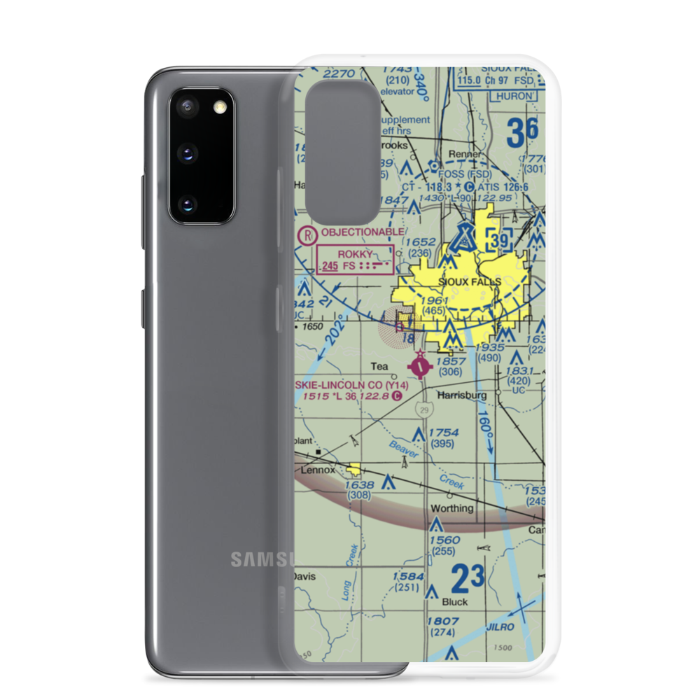 Marv Skie Lincoln County Airport (Y14) VFR Sectional Samsung Case Samsung Galaxy S20 model shown