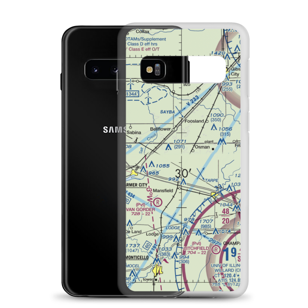 Marvin D Bradd Airport (51IL) VFR Sectional Samsung Case Samsung Galaxy S10 model shown