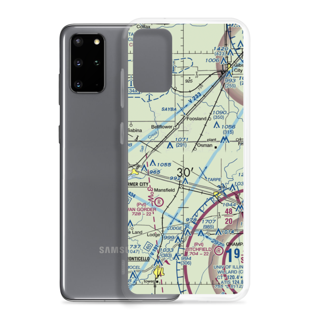 Marvin D Bradd Airport (51IL) VFR Sectional Samsung Case Samsung Galaxy S20 Plus model shown