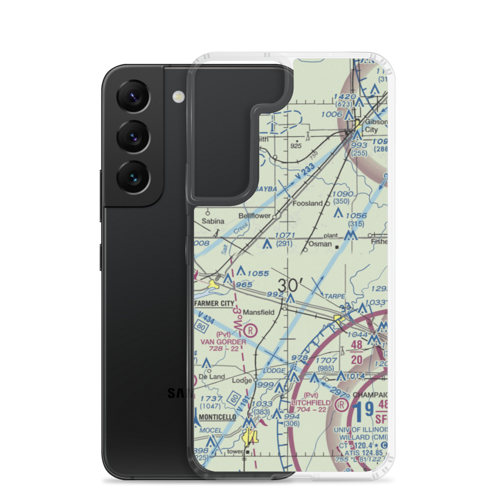 Marvin D Bradd Airport (51IL) VFR Sectional Samsung Case Samsung Galaxy S22 model shown