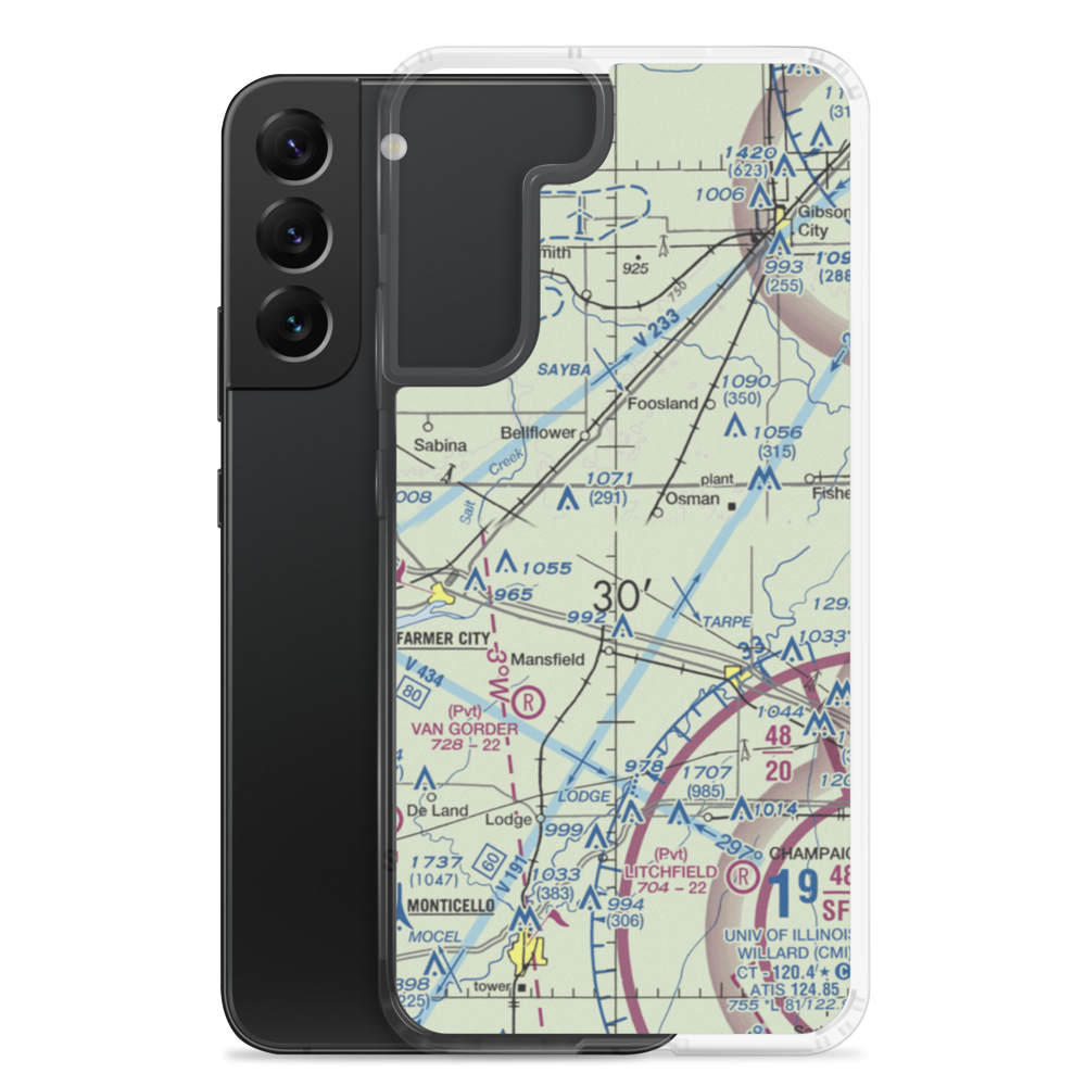 Marvin D Bradd Airport (51IL) VFR Sectional Samsung Case Samsung Galaxy S22 Plus model shown