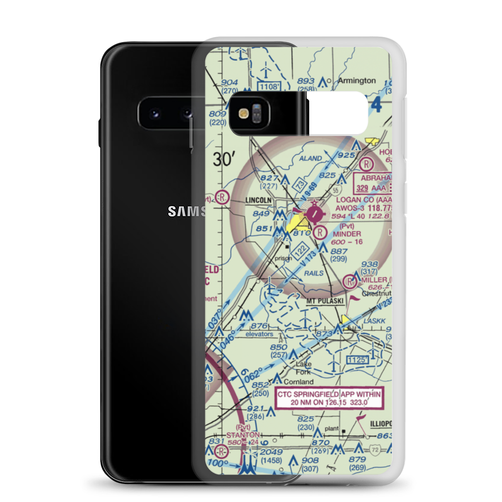 Mason Airport (39IL) VFR Sectional Samsung Case Samsung Galaxy S10 model shown