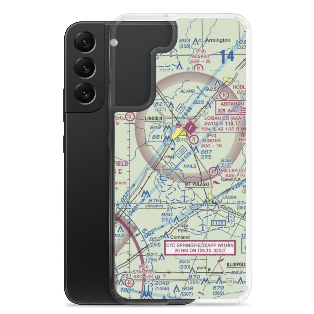 Mason Airport (39IL) VFR Sectional Samsung Case Samsung Galaxy S22 Plus model shown