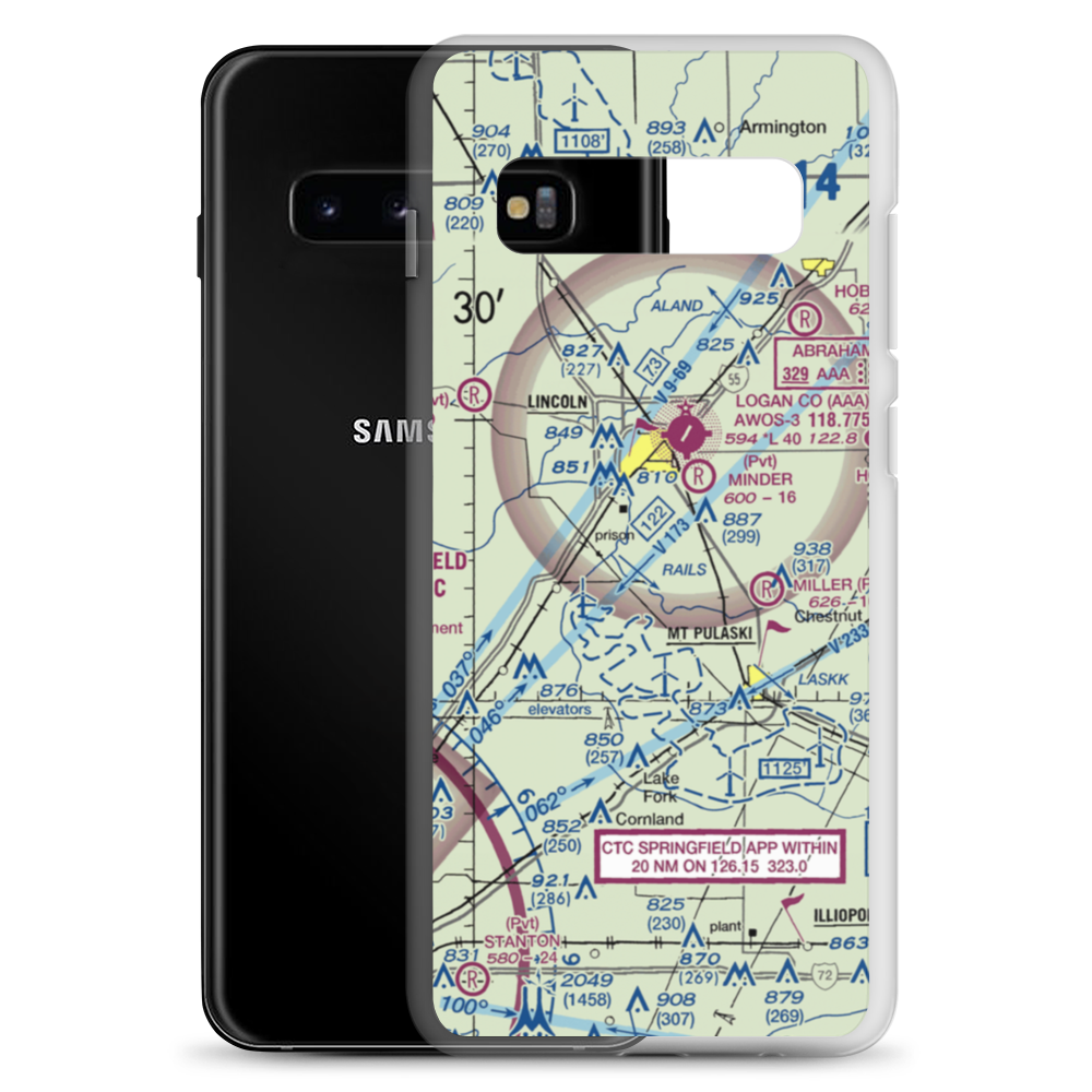 Mason Airport (39IL) VFR Sectional Samsung Case Samsung Galaxy S10+ model shown