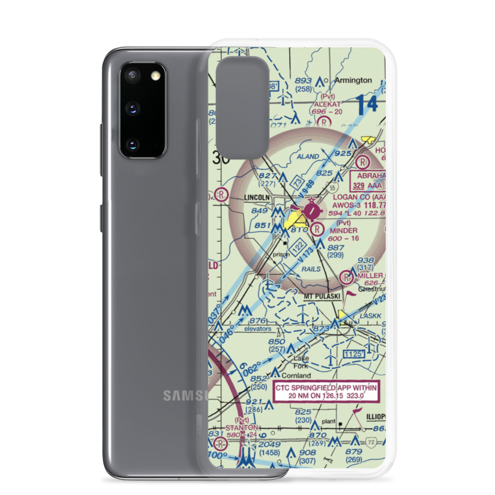 Mason Airport (39IL) VFR Sectional Samsung Case Samsung Galaxy S20 model shown