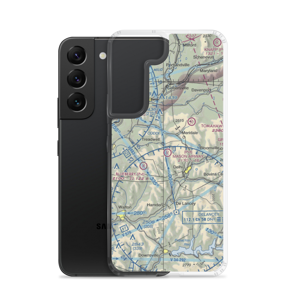Mason Airway Airport (9NY6) VFR Sectional Samsung Case Samsung Galaxy S22 model shown