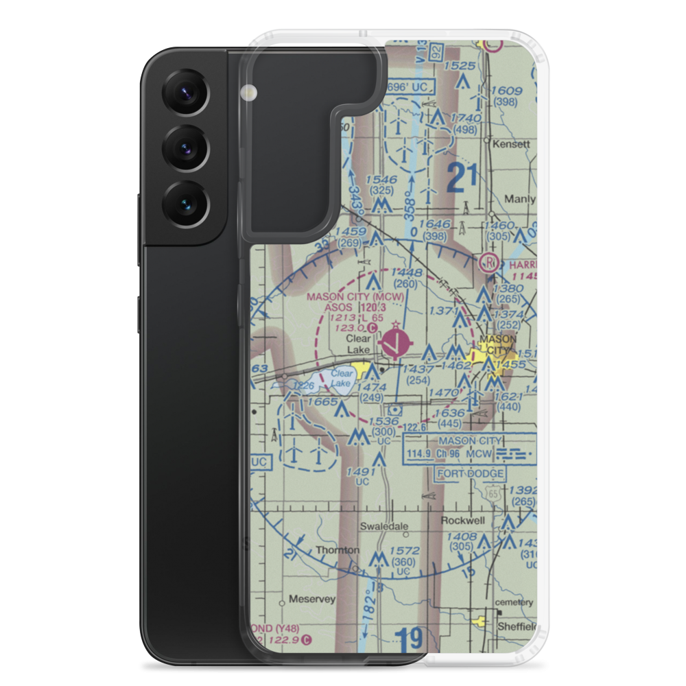 Mason City Municipal Airport (MCW) VFR Sectional Samsung Case Samsung Galaxy S22 Plus model shown