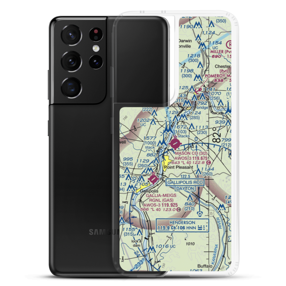 Mason County Airport (3I2) VFR Sectional Samsung Case Samsung Galaxy S21 Ultra model shown