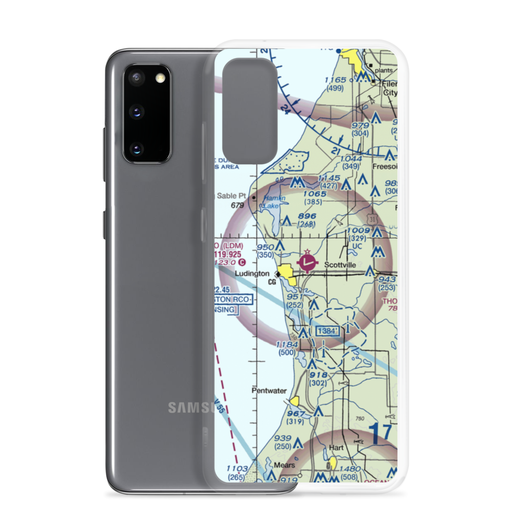 Mason County Airport (LDM) VFR Sectional Samsung Case Samsung Galaxy S20 model shown