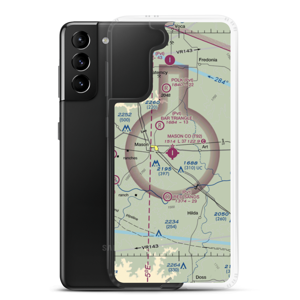 Mason County Airport (T92) VFR Sectional Samsung Case Samsung Galaxy S21 Plus model shown