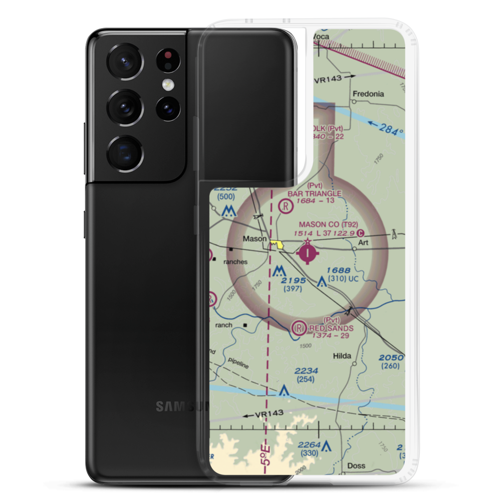 Mason County Airport (T92) VFR Sectional Samsung Case Samsung Galaxy S21 Ultra model shown