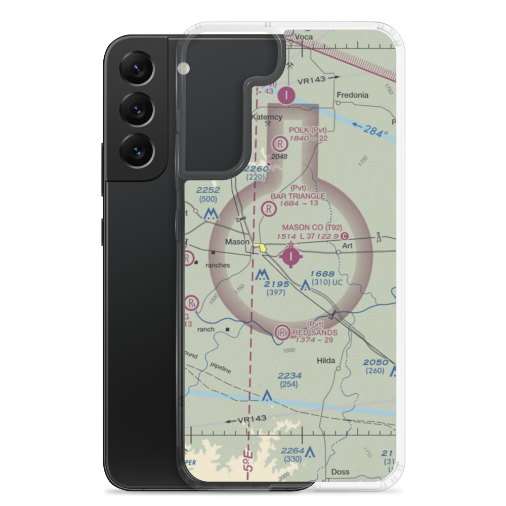Mason County Airport (T92) VFR Sectional Samsung Case Samsung Galaxy S22 Plus model shown