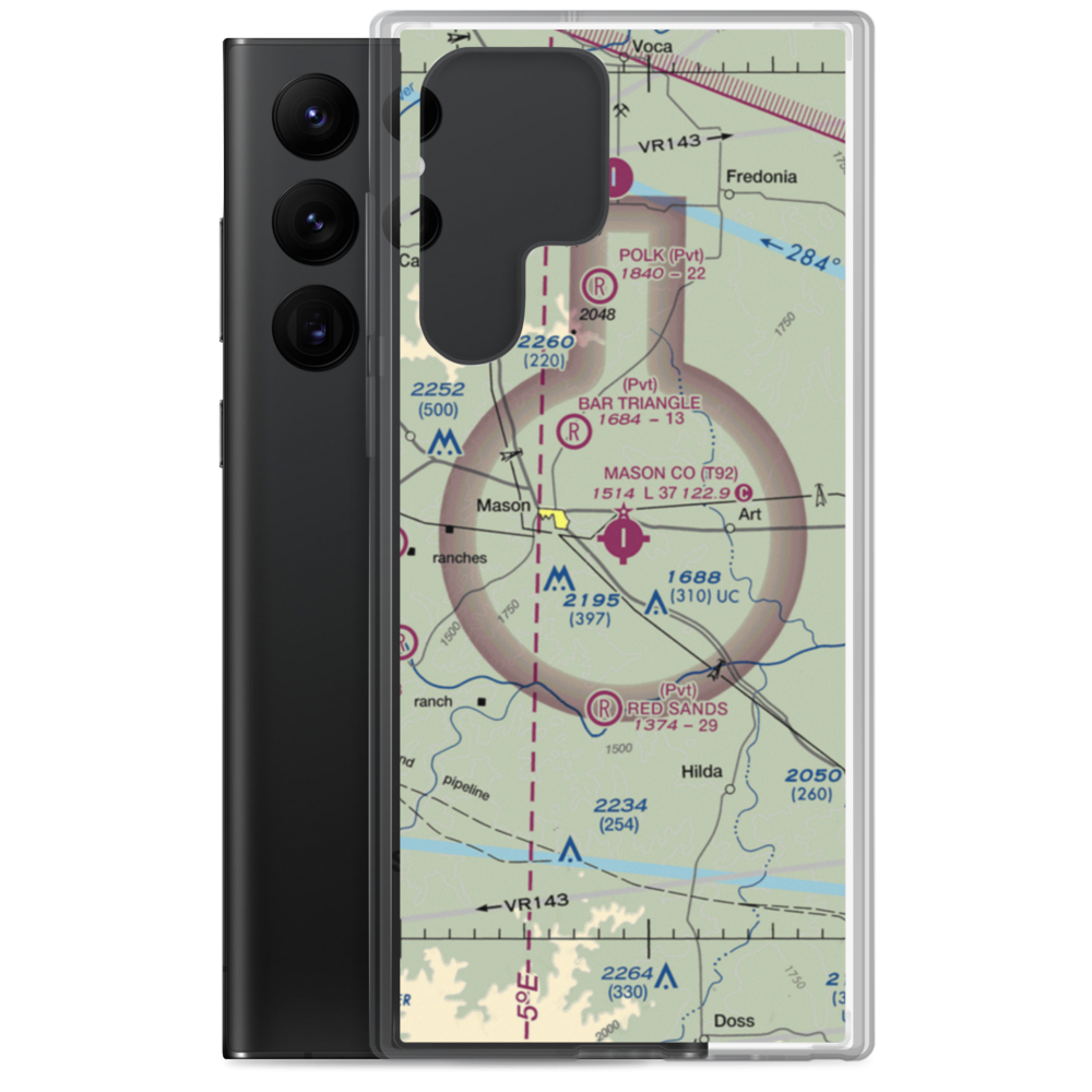 Mason County Airport (T92) VFR Sectional Samsung Case Samsung Galaxy S22 Ultra model shown