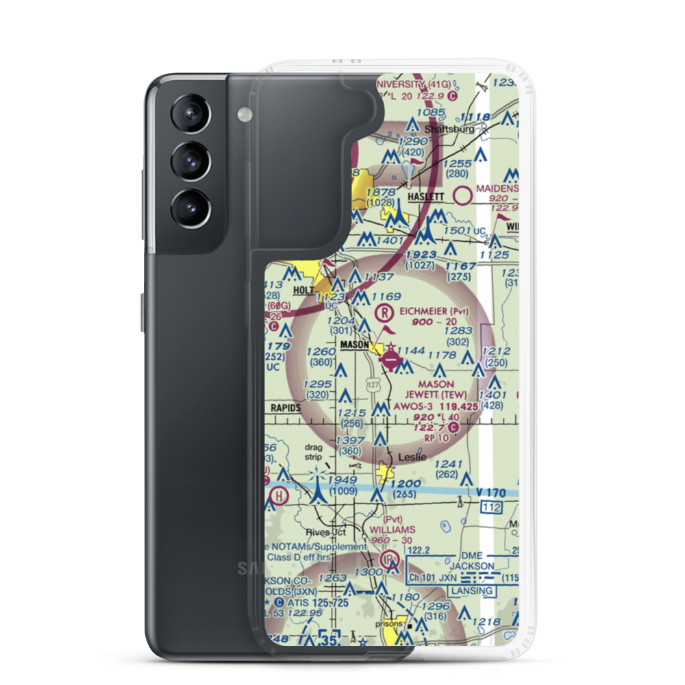 Mason Jewett Field (TEW) VFR Sectional Samsung Case Samsung Galaxy S21 model shown