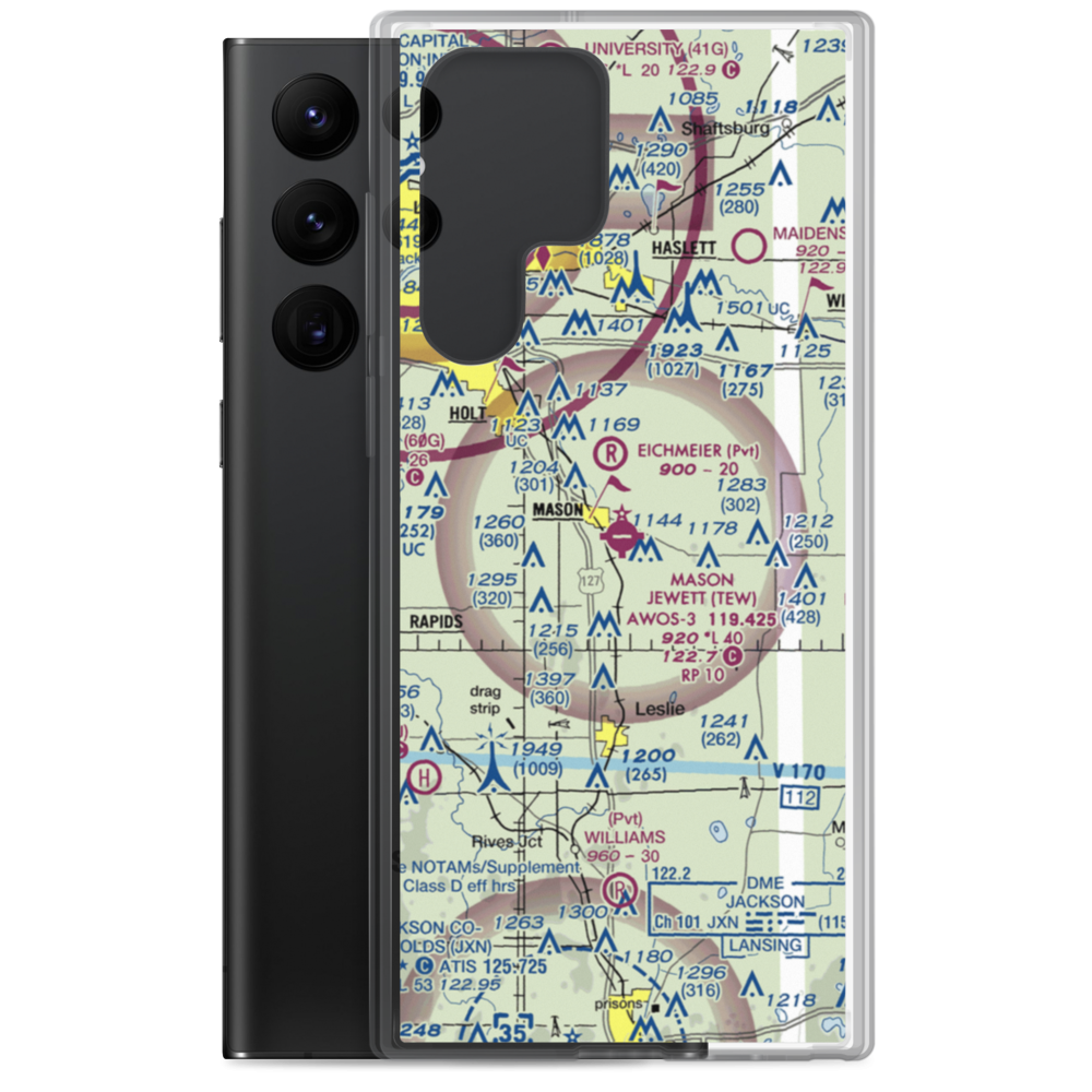 Mason Jewett Field (TEW) VFR Sectional Samsung Case Samsung Galaxy S22 Ultra model shown