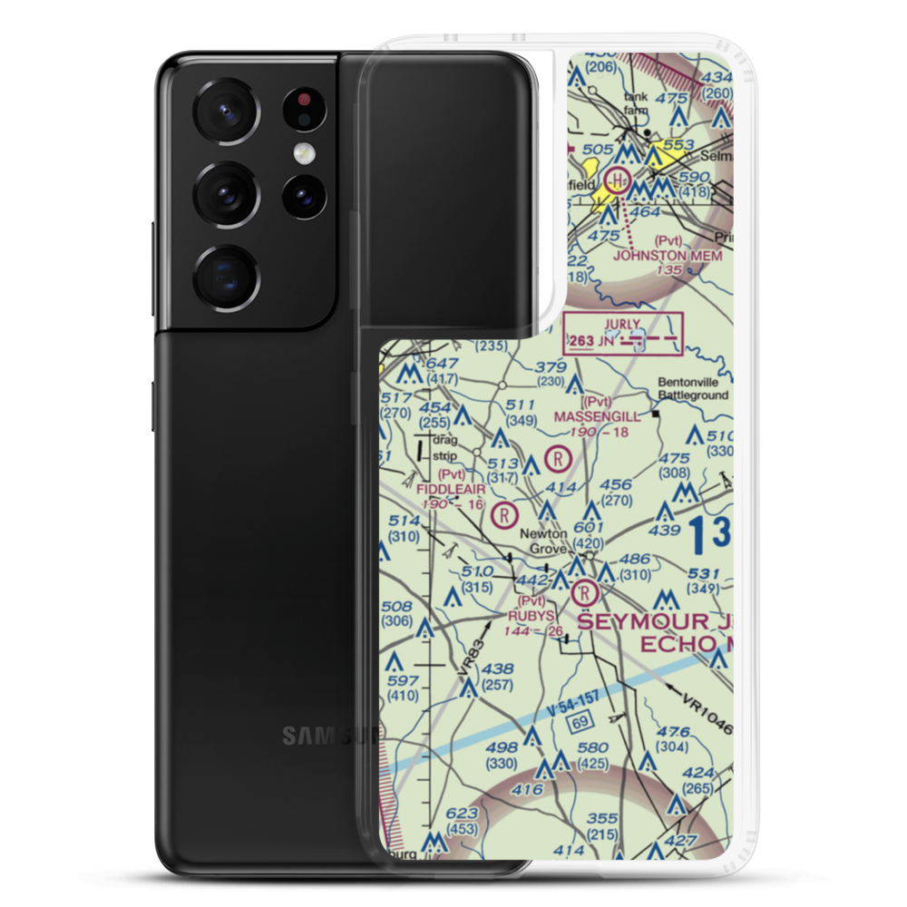 Massengill Airport (NC76) VFR Sectional Samsung Case Samsung Galaxy S21 Ultra model shown