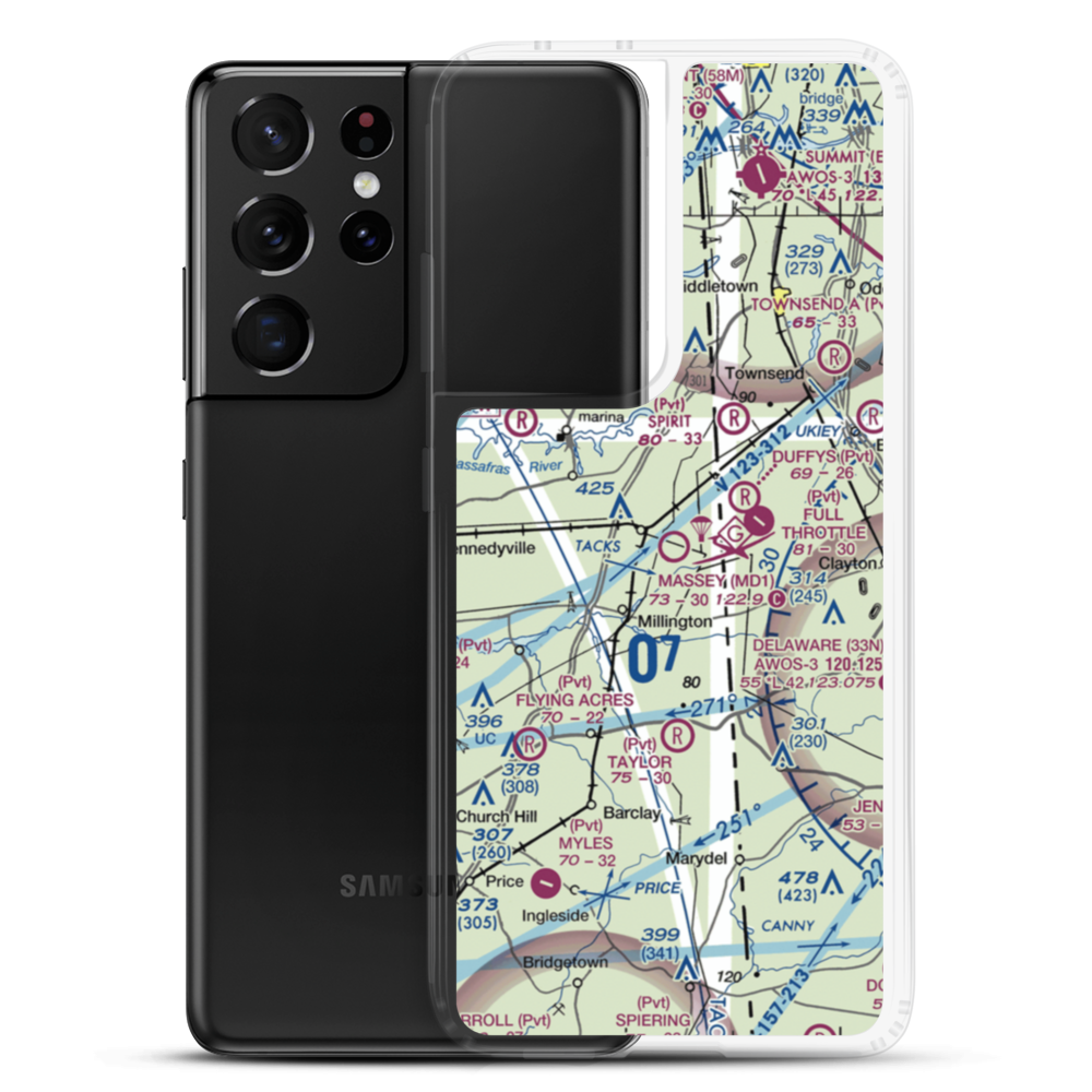 Massey Aerodrome (MD1) VFR Sectional Samsung Case Samsung Galaxy S21 Ultra model shown