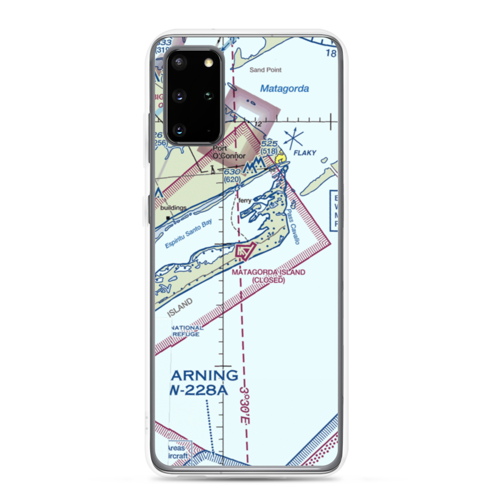 Matagorda Island Air Force Base (MGI) VFR Sectional Samsung Case Samsung Galaxy S20 Plus model shown