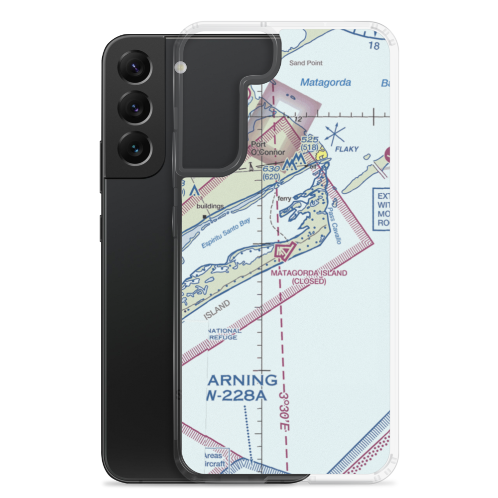 Matagorda Island Air Force Base (MGI) VFR Sectional Samsung Case Samsung Galaxy S22 Plus model shown