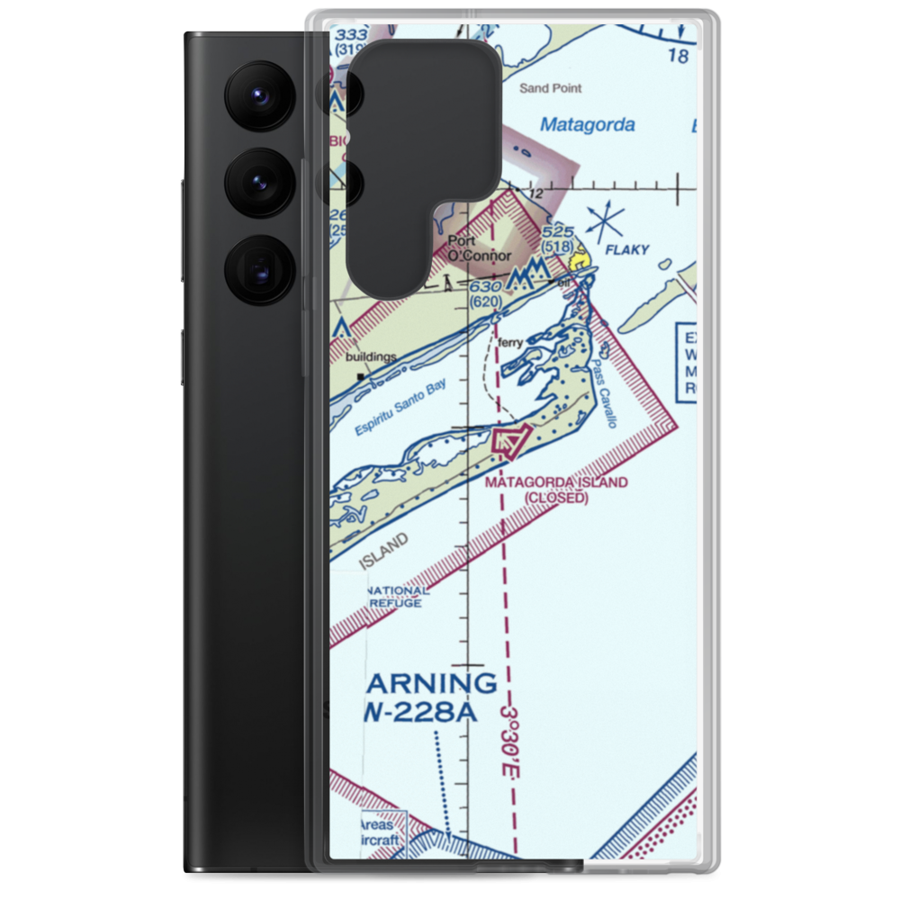 Matagorda Island Air Force Base (MGI) VFR Sectional Samsung Case Samsung Galaxy S22 Ultra model shown