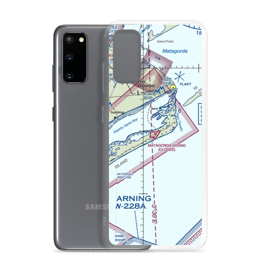 Matagorda Island Air Force Base (MGI) VFR Sectional Samsung Case Samsung Galaxy S20 model shown