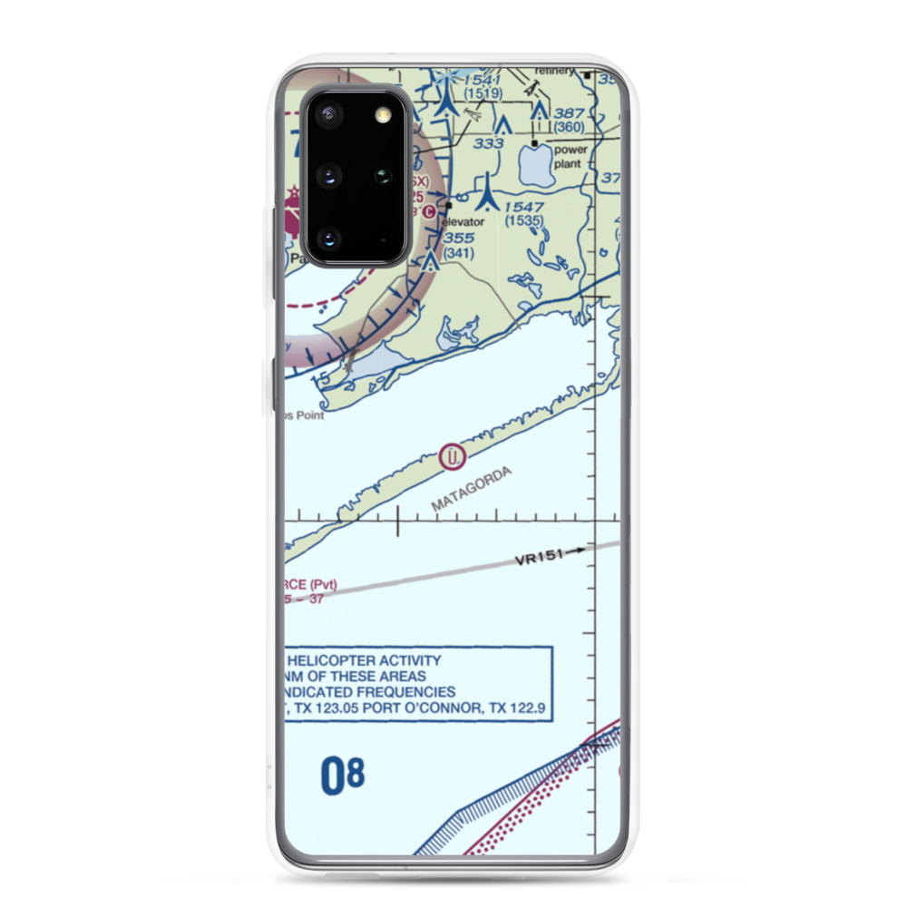 Matagorda Peninsula Airport (US-0261) VFR Sectional Samsung Case Samsung Galaxy S20 Plus model shown