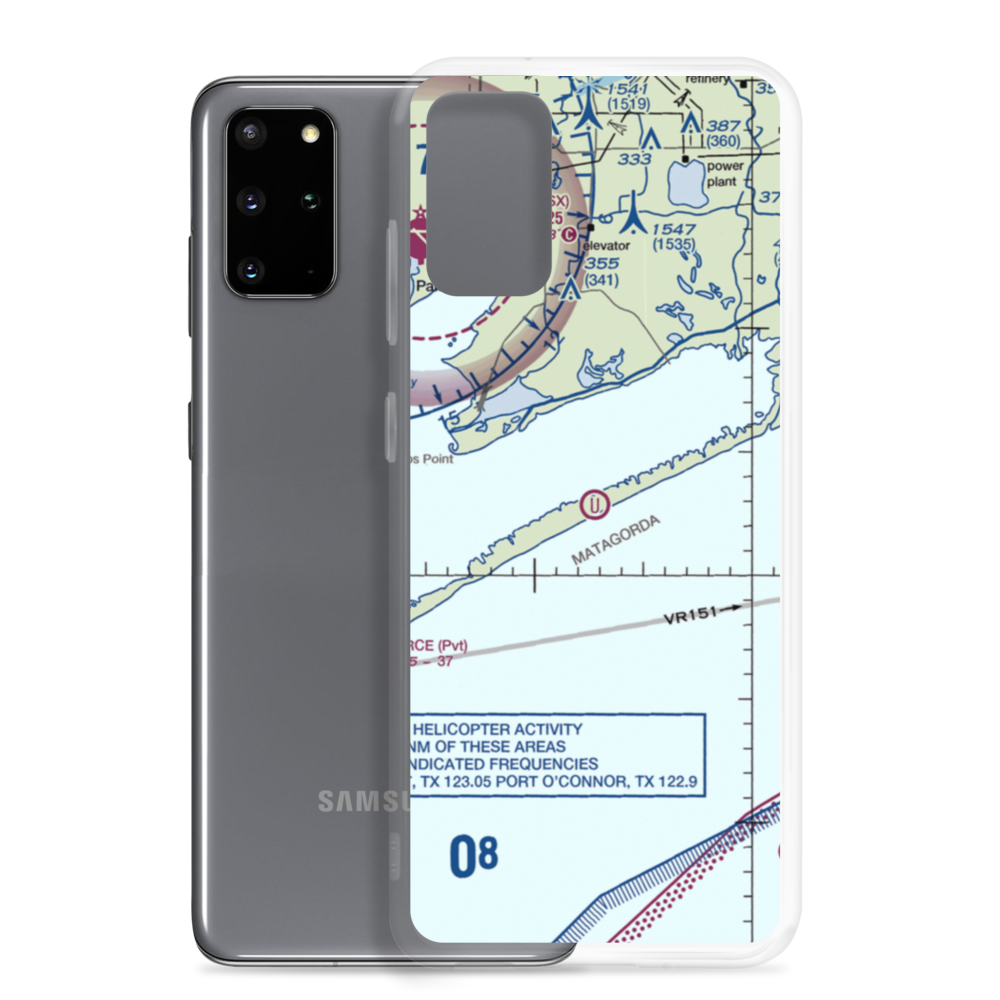 Matagorda Peninsula Airport (US-0261) VFR Sectional Samsung Case Samsung Galaxy S20 Plus model shown