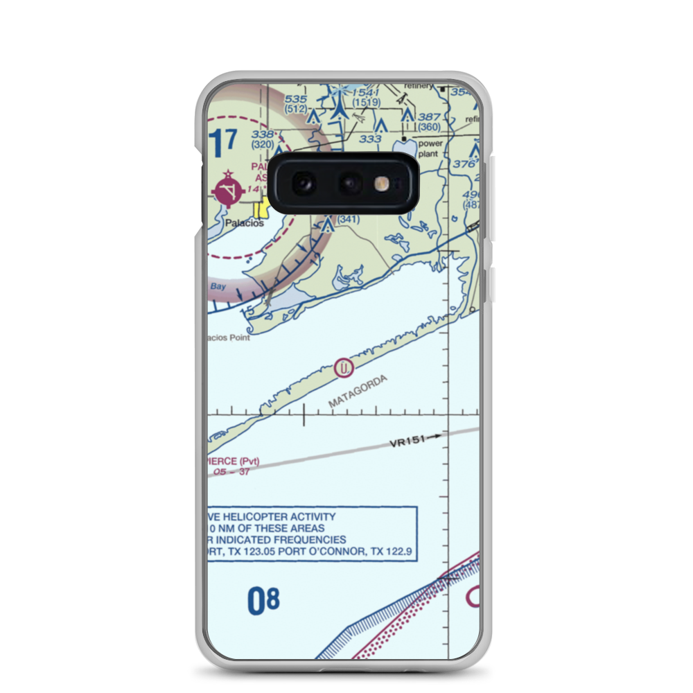 Matagorda Peninsula Airport (US-0261) VFR Sectional Samsung Case Samsung Galaxy S10e model shown