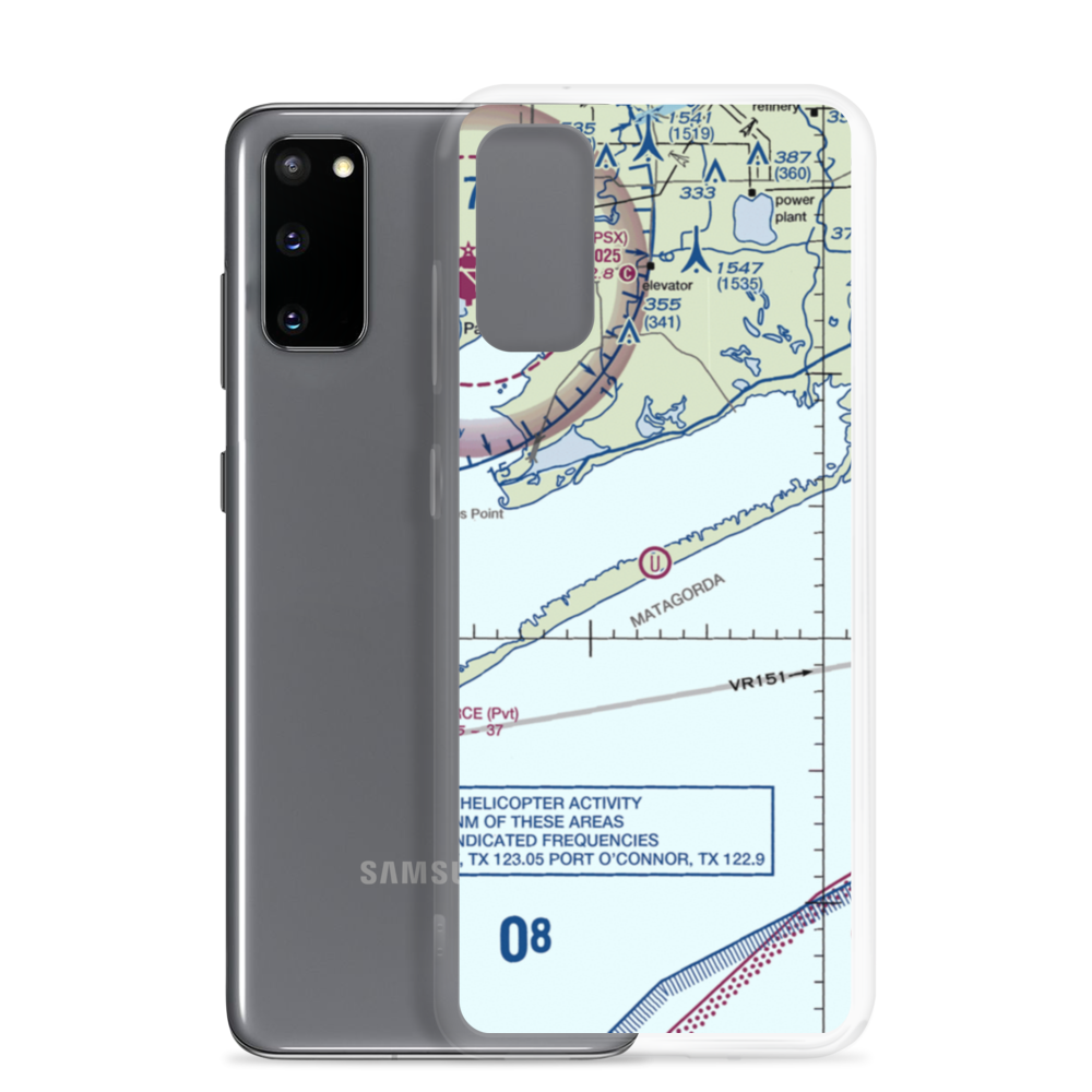 Matagorda Peninsula Airport (US-0261) VFR Sectional Samsung Case Samsung Galaxy S20 model shown