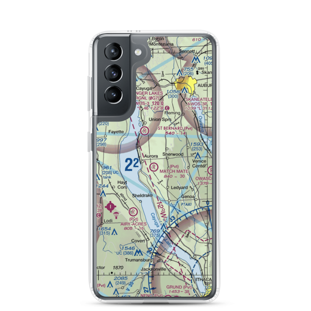 Match Mate Airport (NK74) VFR Sectional Samsung Case Samsung Galaxy S21 model shown