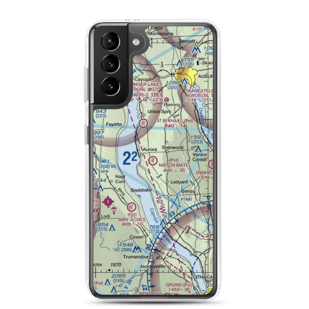 Match Mate Airport (NK74) VFR Sectional Samsung Case Samsung Galaxy S21 Plus model shown