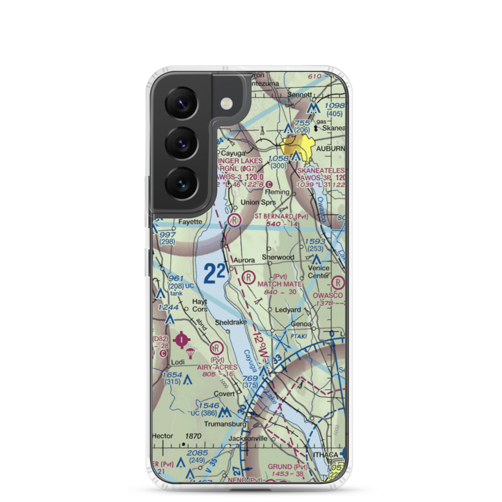 Match Mate Airport (NK74) VFR Sectional Samsung Case Samsung Galaxy S22 model shown