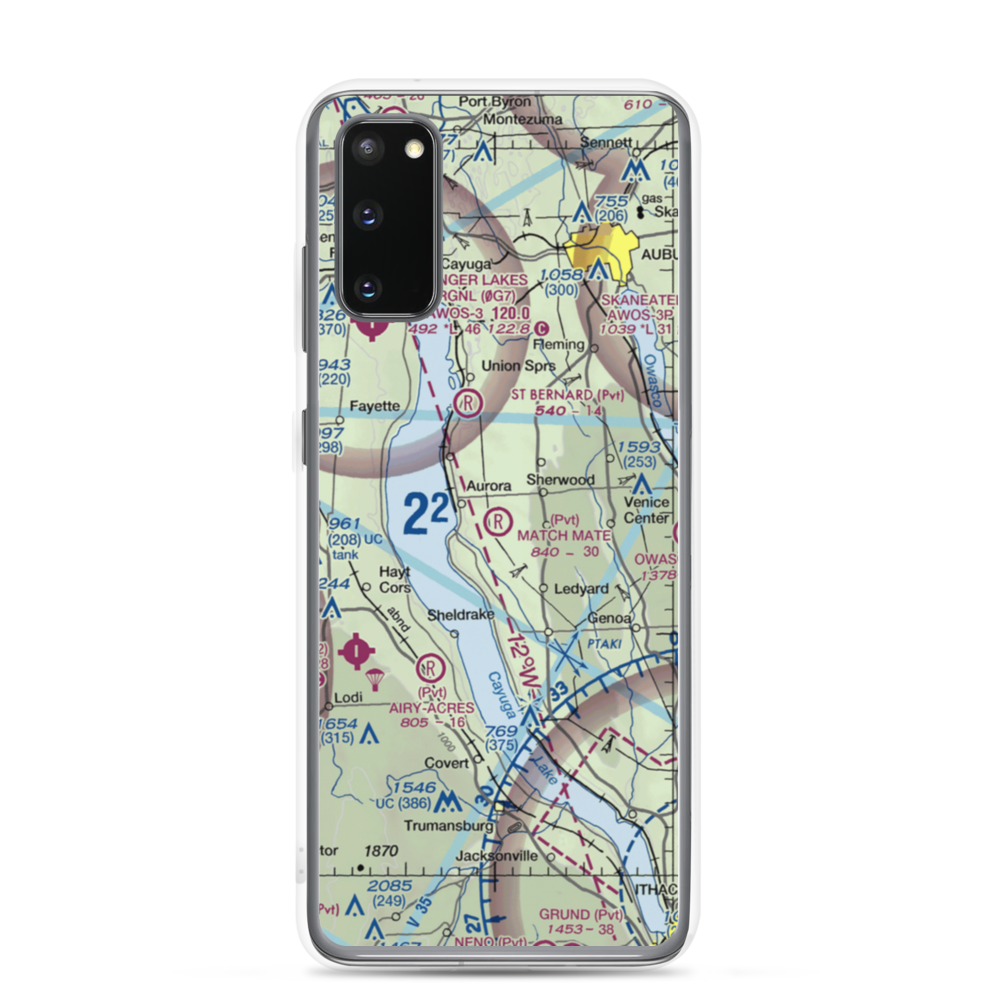 Match Mate Airport (NK74) VFR Sectional Samsung Case Samsung Galaxy S20 model shown