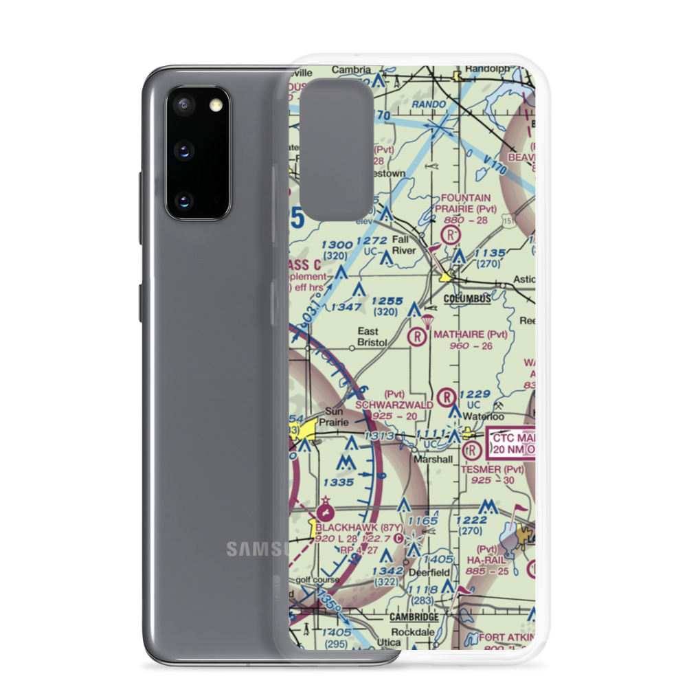 Mathaire Field (WI97) VFR Sectional Samsung Case Samsung Galaxy S20 model shown