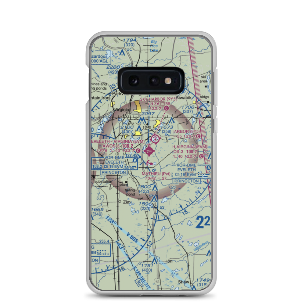 Mathieu Landing Seaplane Base (MN29) VFR Sectional Samsung Case Samsung Galaxy S10e model shown