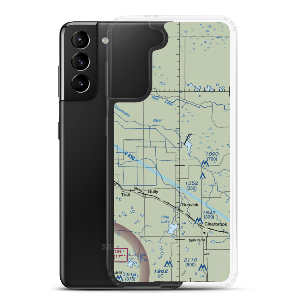 Mathis Airport (MY42) VFR Sectional Samsung Case Samsung Galaxy S21 Plus model shown