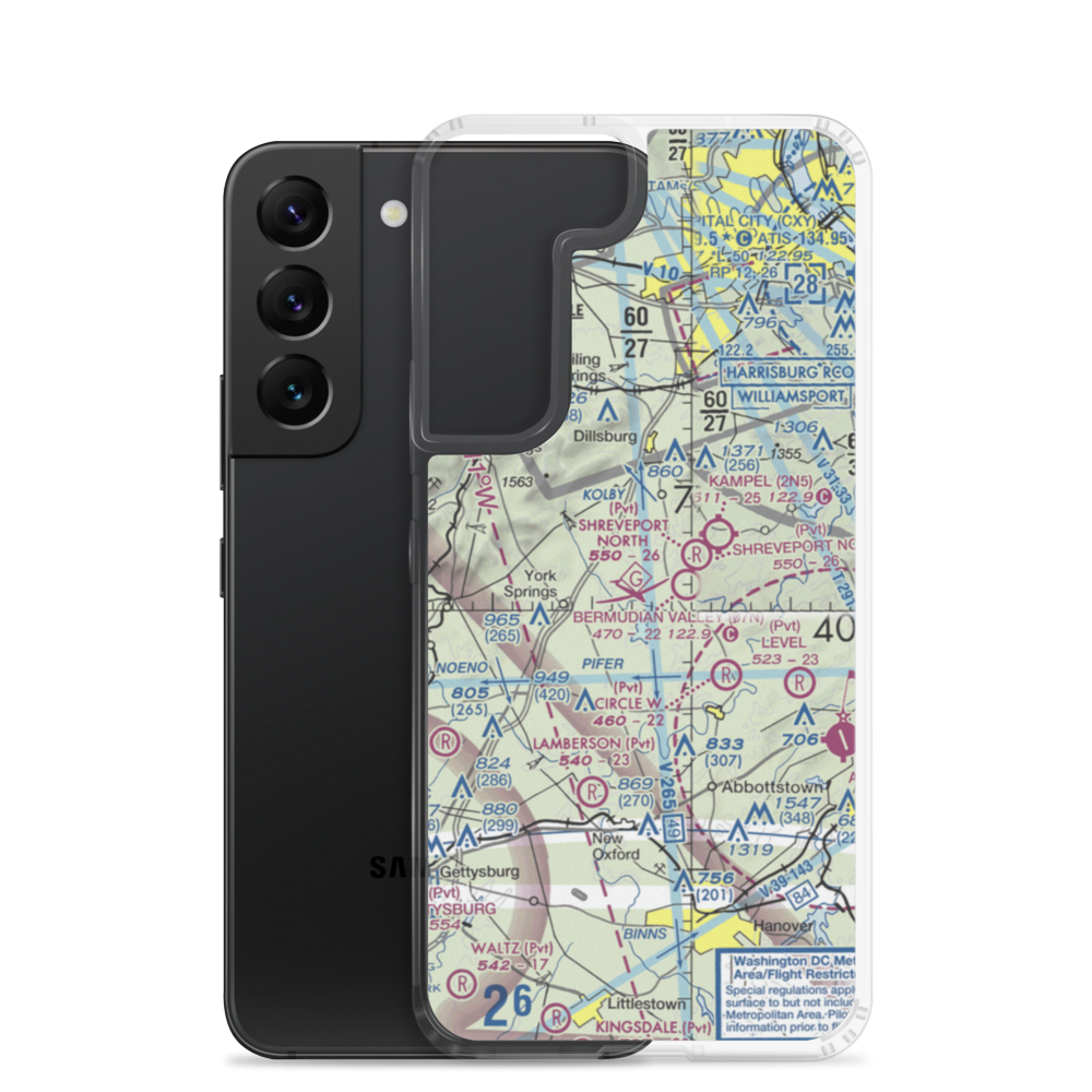 Mathna Airport (2PS3) VFR Sectional Samsung Case Samsung Galaxy S22 model shown
