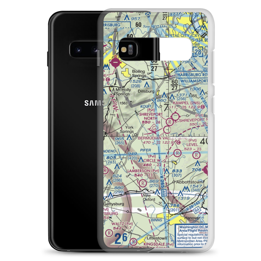 Mathna Airport (2PS3) VFR Sectional Samsung Case Samsung Galaxy S10+ model shown