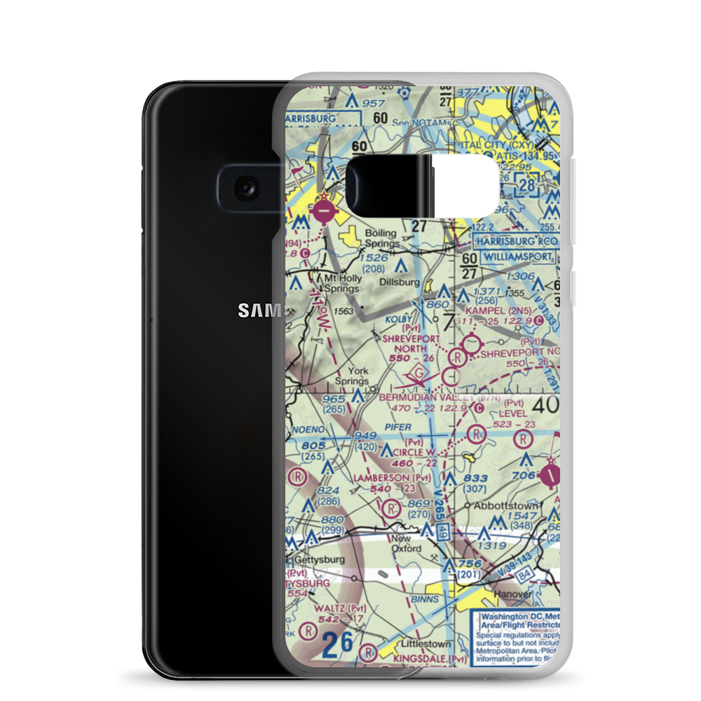 Mathna Airport (2PS3) VFR Sectional Samsung Case Samsung Galaxy S10e model shown